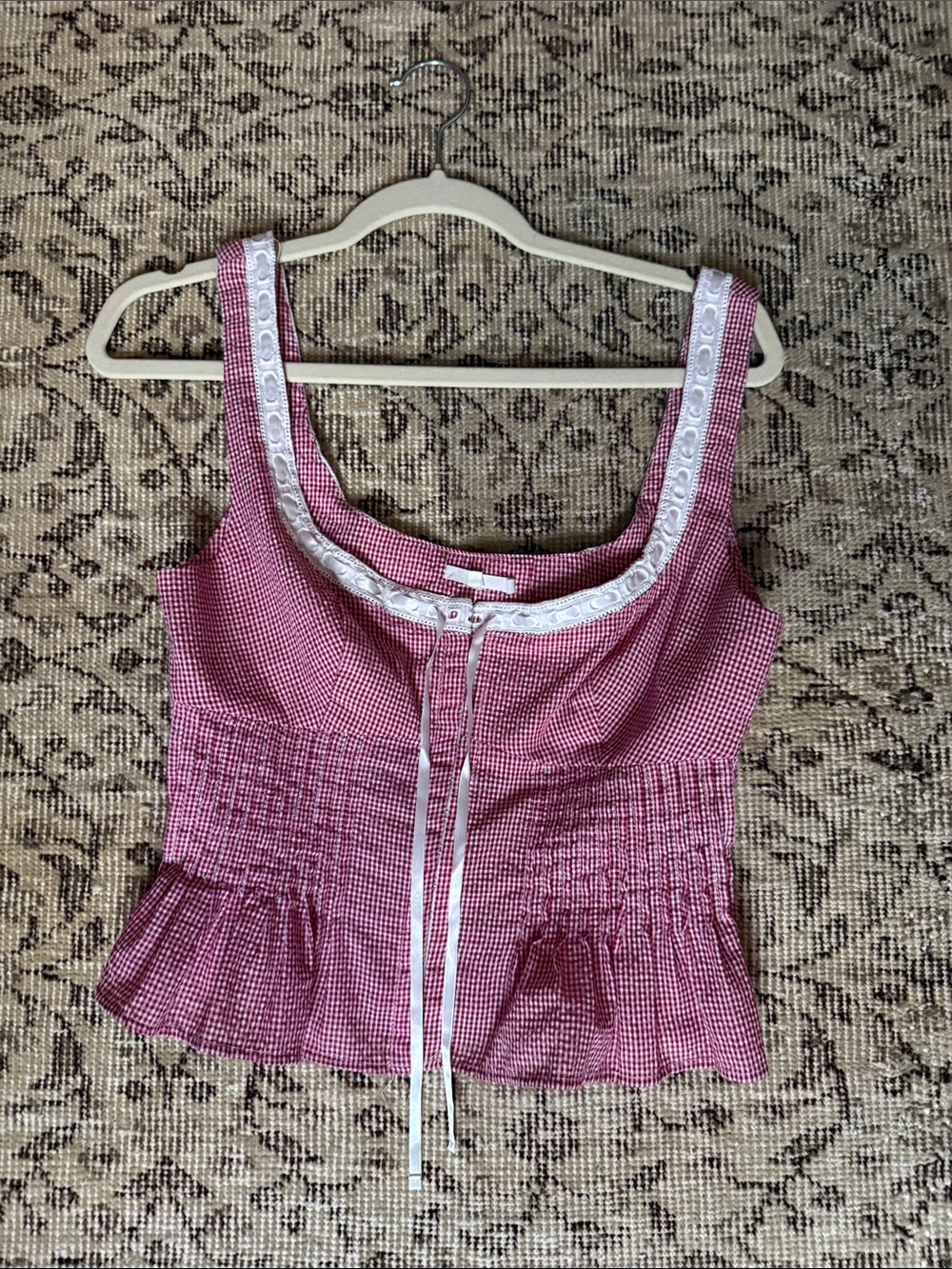Nia Lemon top Red Gingham - Picture 2 of 4